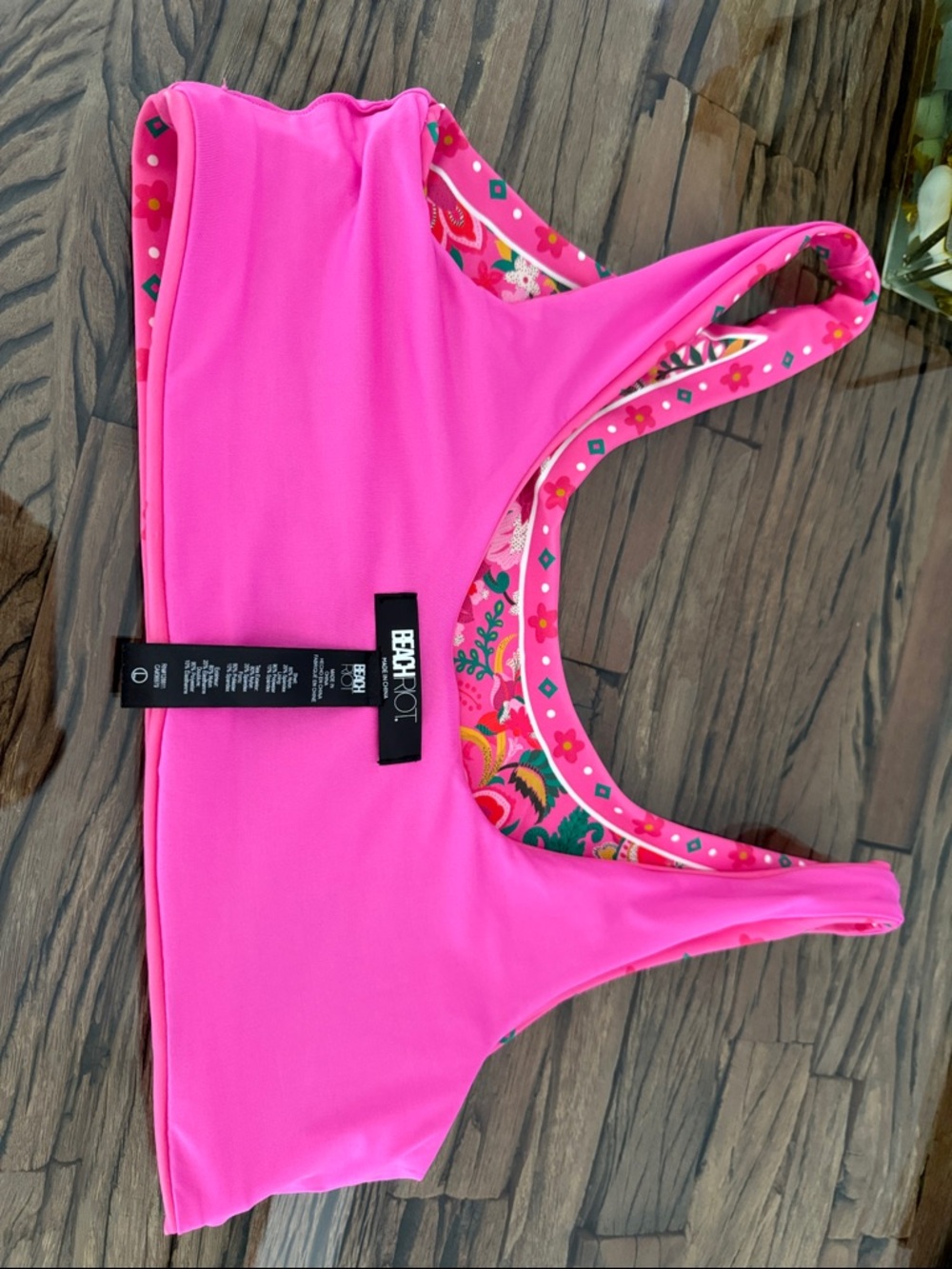 Beach Riot Francis Top Passion Floral Sport Bikini Top Large - Picture 6 of 9